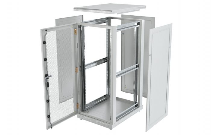 Шкаф телекоммуникационный напольный 19",33U(600x600), ШТ-НП-33U-600-600-П, передняя дверь перфорированная ССД