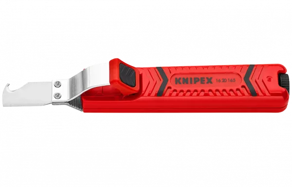 KN-1620165SB Стриппер для круглого кабеля, 8-28 мм, длина 130 мм, нож с прямым лезвием и лезвием-крючком, SB