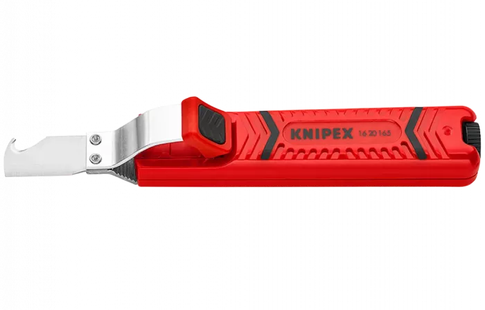 KN-1620165SB Стриппер для круглого кабеля, 8-28 мм, длина 130 мм, нож с прямым лезвием и лезвием-крючком, SB