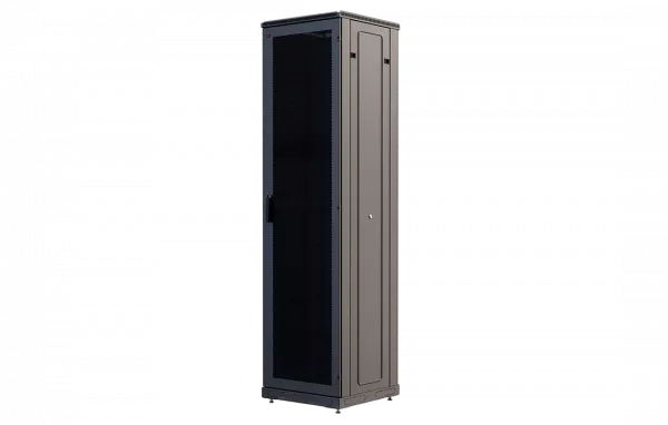 Шкаф телекоммуникационный напольный 19", 47U (600x800), ШТ-НП-М-47U-600-800-П-Ч, передняя дверь перфорация, черный ССД