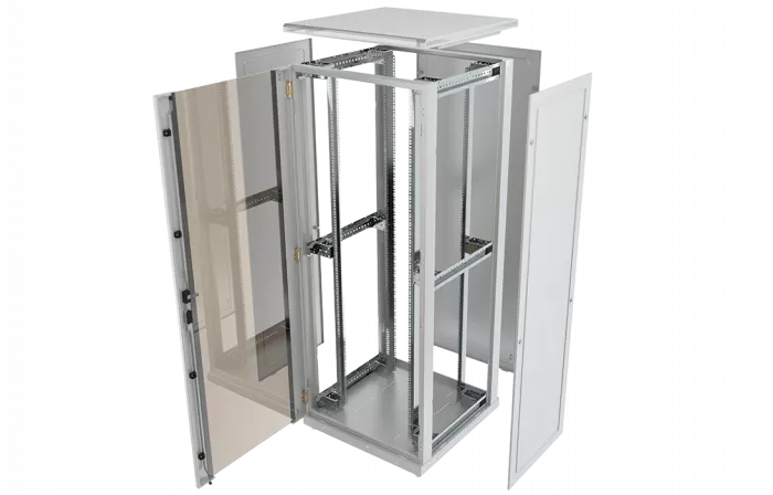 Шкаф телекоммуникационный напольный 19",47U(600x600), ШТ-НП-47U-600-600-П, передняя дверь перфорированная ССД