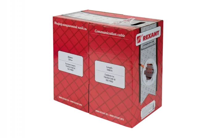 01-0150 Кабель витая пара REXANT FTP 4PR 24AWG, CAT5e, нг(А)-HF, LSZH (бухта 305 м)