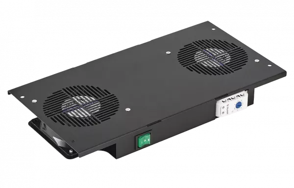 Вентиляторный модуль потолочный , 2 вентилятора с термореле ВМ-2-Т-Ч черный ССД