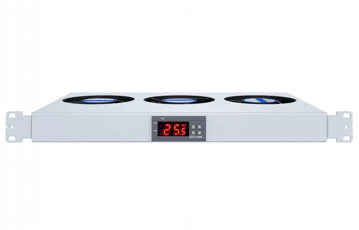 Вентиляторный модуль , 3 вентилятора с цифровым термореле ВМ-3-19"-Т-2 ССД