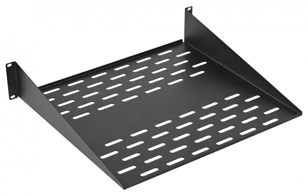 Полка перфорированная консольная  ПК-40-19"-2U-Ч чёрная ССД