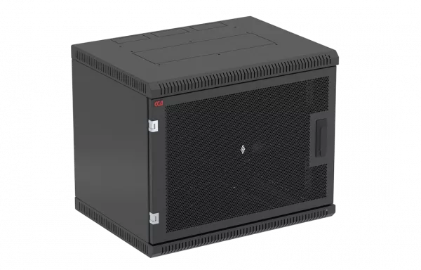 Шкаф телекоммуникационный настенный разборный черный 19”,9U(600x650), ШТ-НСр-9U-600-650-П-Ч дверь перфорированная ССД