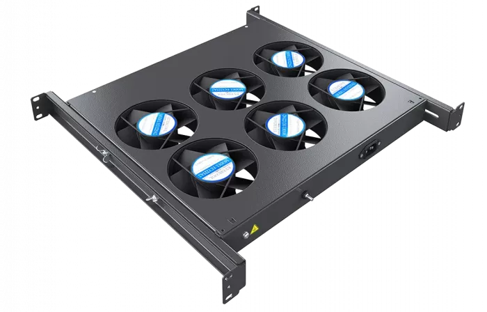 Вентиляторный модуль , 6 вентиляторов с цифровым термореле ВМ-6-19"-Т-2-Ч черный ССД