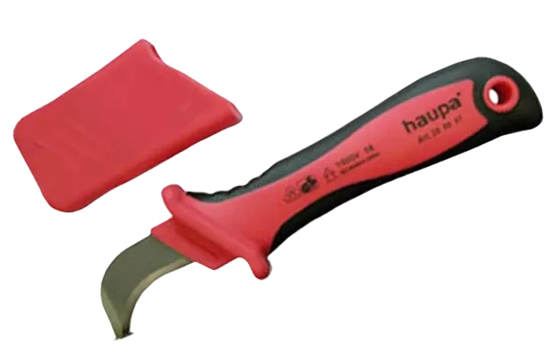 200007 Нож для резки кабеля VDE, с лезвием в форме крюка 50 мм Haupa
