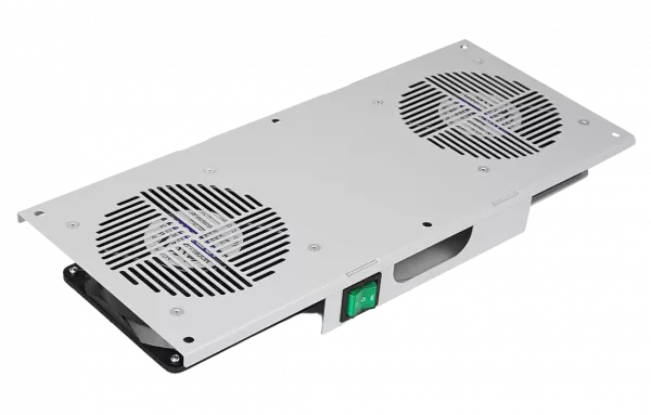 Вентиляторный модуль потолочный, 2 вентилятора с термодатчиком без шнура питания 35С ВМ-2П 48В ССД