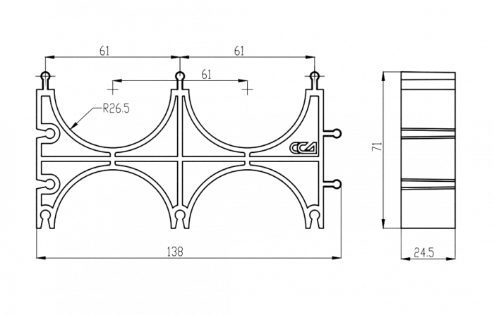 Кластер ССД-Пайп УльтраФ OD 50 мм  двойной