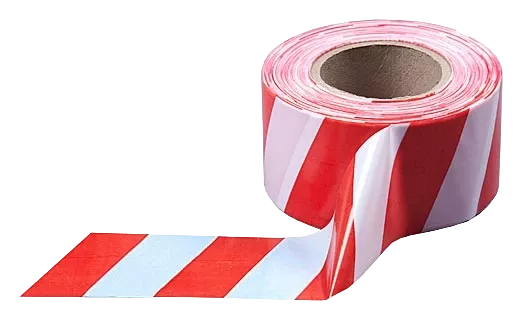 ЛО Лента оградительная штриховая 110мм 250м "Зебра", красно-белая