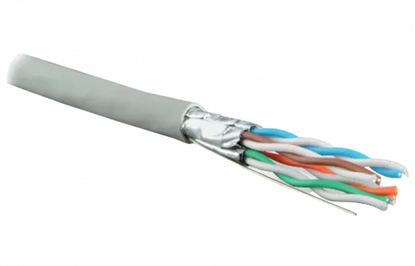 47958 Hyperline UFTP4-C6-S23-IN-LSZH-GY-500 (500 м) Кабель витая пара, экранир. U/FTP, кат. 6, 4 пары (23 AWG), одножил. (solid), кажд.пара в фольге,