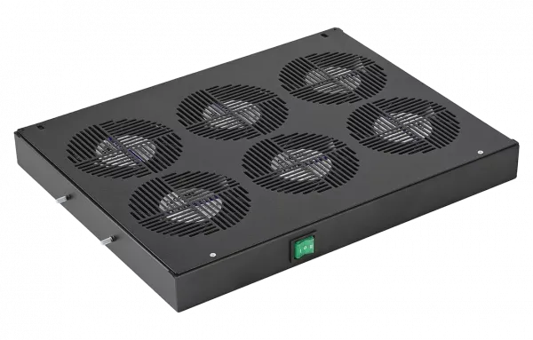 Вентиляторный модуль , 6 вентилятора с термодатчиком 35С ВМ-6-19"-Ч черный ССД