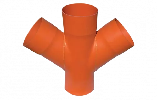 021063 Соединение для четырех двустенных труб,45°, полипропилен, d=63 мм