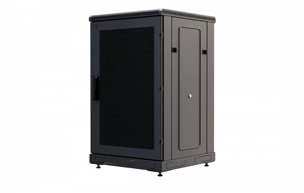 Шкаф телекоммуникационный напольный 19",18U(600x600), ШТ-НП-М-18U-600-600-П-Ч, передняя дверь перфорация, черный ССД