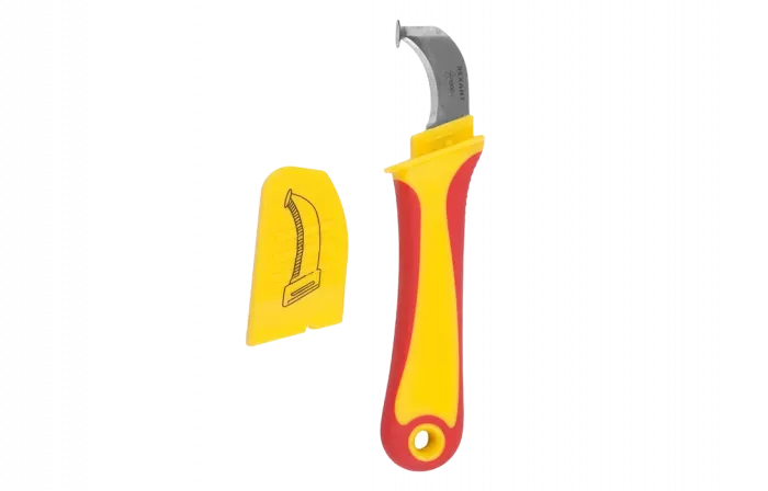 12-4935 Нож монтажника, нержавеющая сталь, с пяткой REXANT