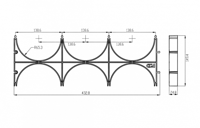 Кластер ССД-Пайп OD 125 мм тройной