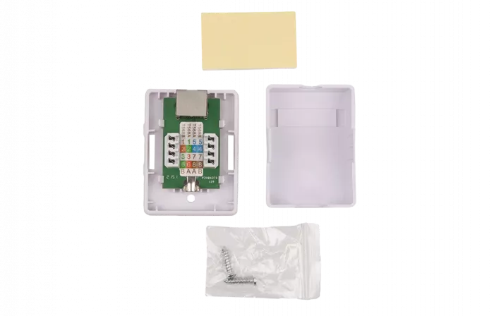 WRline WR-WS-8P8C-C5E-SH-1 Розетка компьютерная RJ-45, категория 5e, экранированная, одинарная, внешняя, Dual IDC, цвет белый