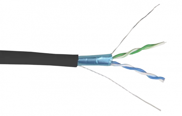 LC3-C5E02-339 ITK Кабель связи витая пара F/UTP, кат.5E 2х2х24AWG solid, LDPE, 500м, черный