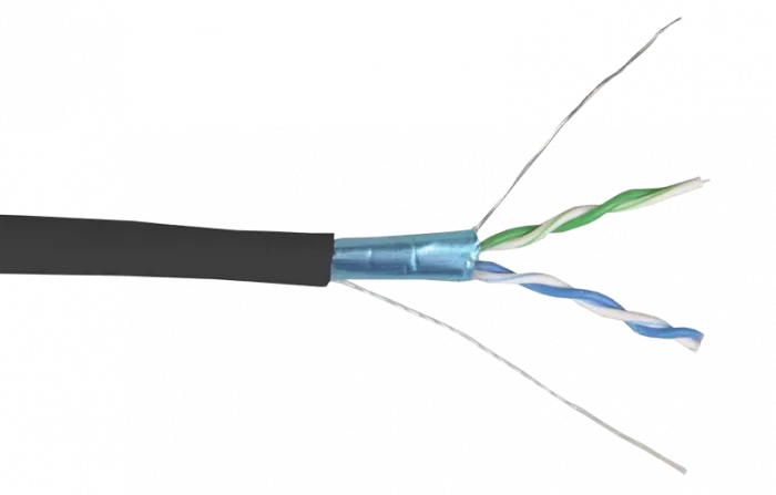 LC3-C5E02-339 ITK Кабель связи витая пара F/UTP, кат.5E 2х2х24AWG solid, LDPE, 500м, черный