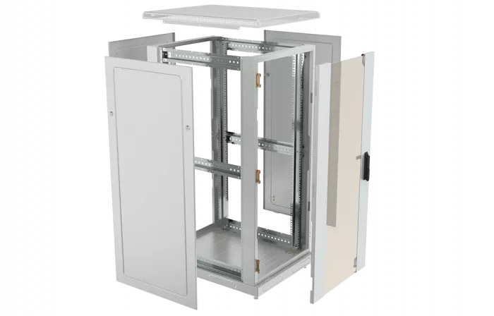 Шкаф телекоммуникационный напольный 19",27U(600x600), ШТ-НП-27U-600-600-С, передняя дверь стекло ССД