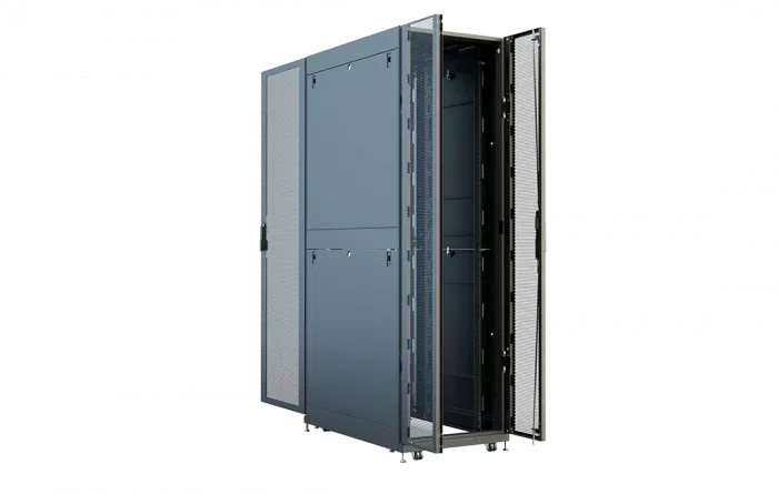 Шкаф телеком. напольный серверный ЦОД 19",42U(800x1200) , ШТ-НП-СЦД-42U-800-1200-П2П передняя дверь перфорированная,задняя перф.двойная. RAL9005