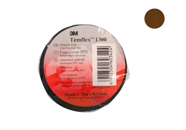 7100081326 Temflex 1300, коричневая, универсальная изоляционная лента, 15мм х 10м х 0,13мм