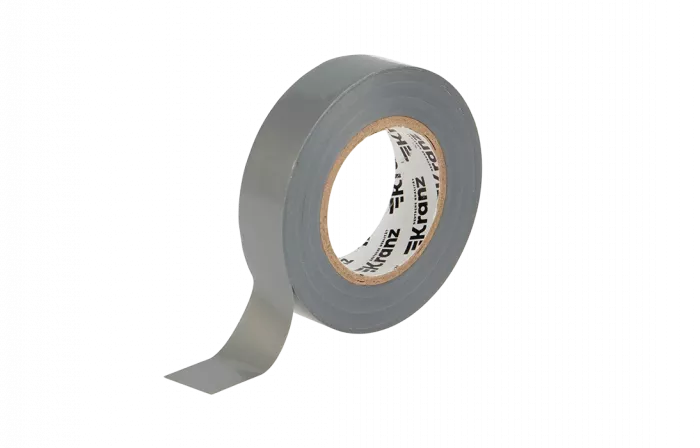 KR-09-2208 Изолента ПВХ KRANZ 19 мм х 25 м, серая, упаковка 5 роликов