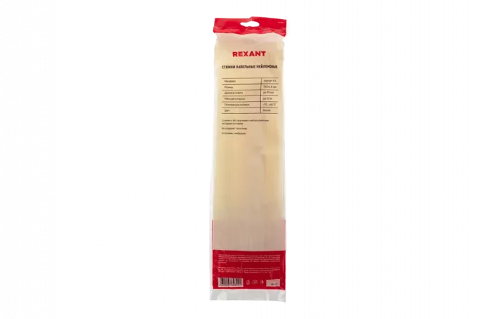 07-0350 Хомут-стяжка кабельная нейлоновая REXANT 350 x4,8 мм, белая, упаковка 100 шт.