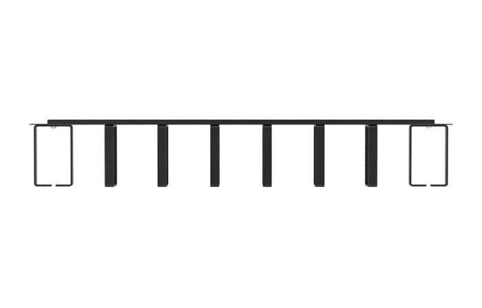 Органайзер кабельный горизонтальный 8 колец 19"  ОКГ-8-19"-1U