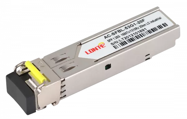 SFP WDM 1.25G Tx1550/Rx1310 20km LC DDM (industrial)