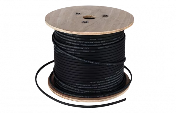 51-0255 Кабель греющий саморегулирующийся 40КНС 2ЛП-ЭЛ-65/85 (UV) (40Вт/м), 200м (экранир, с защитой от УФ) (ДЛЯ ТРУБ/ВОДОСТОКОВ/КРЫШ) R