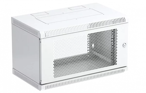 Шкаф телекоммуникационный настенный разборный 19”,6U(600x650), ШТ-НСр-6U-600-650-П дверь перфорированная ССД