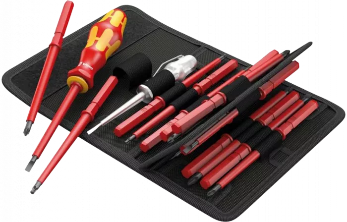 WE-003474	Kraftform Kompakt VDE 16 Universal 1 Набор насадок с отвёрткой-битодержателем + пробник, 16 пр.