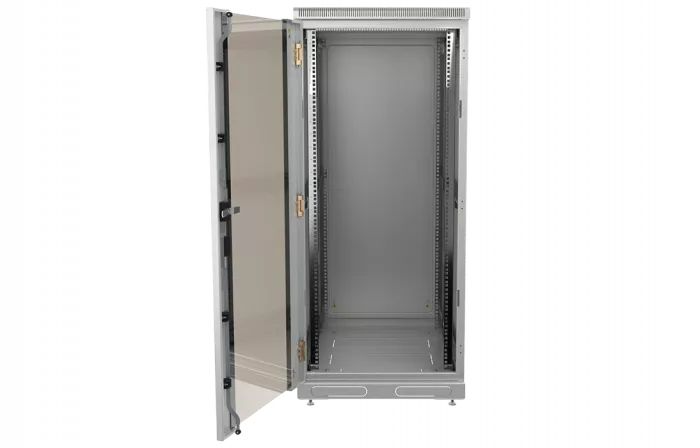 Шкаф телекоммуникационный напольный 19",27U(600x600), ШТ-НП-27U-600-600-С, передняя дверь стекло ССД