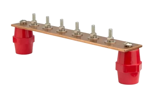 NE2020 Главная заземляющая шина с изоляторами, 20 подкл.680мм 40мм 4мм, медь