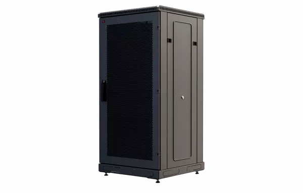 Шкаф телекоммуникационный напольный 19", 24U(600x1000), ШТ-НП-М-24U-600-1000-П-Ч, передняя дверь перфорация, черный ССД