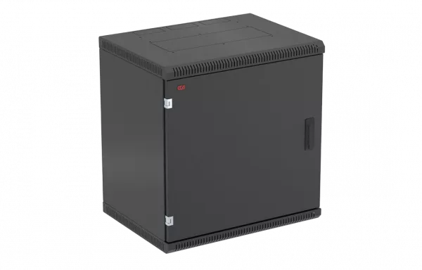 Шкаф телекоммуникационный настенный разборный черный 19”,15U(600x650), ШТ-НСр-15U-600-650-М-Ч дверь металл ССД