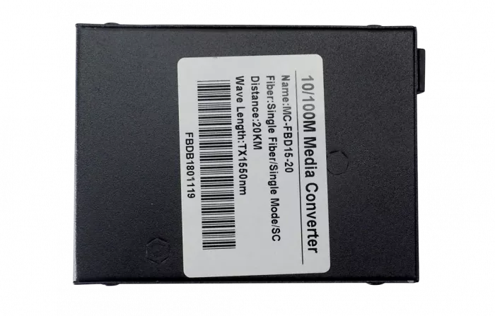 Медиаконвертер 100M, Tx1550/Rx1310 20km, RJ45 SC