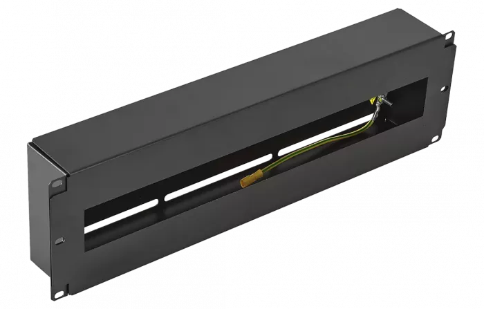 DIN рейка  в корпусе 19" 3U-Ч чёрная ССД