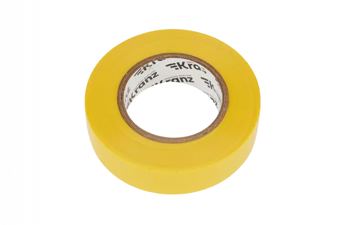 KR-09-2202 Изолента ПВХ KRANZ 19 мм х 25 м, желтая, упаковка 5 роликов