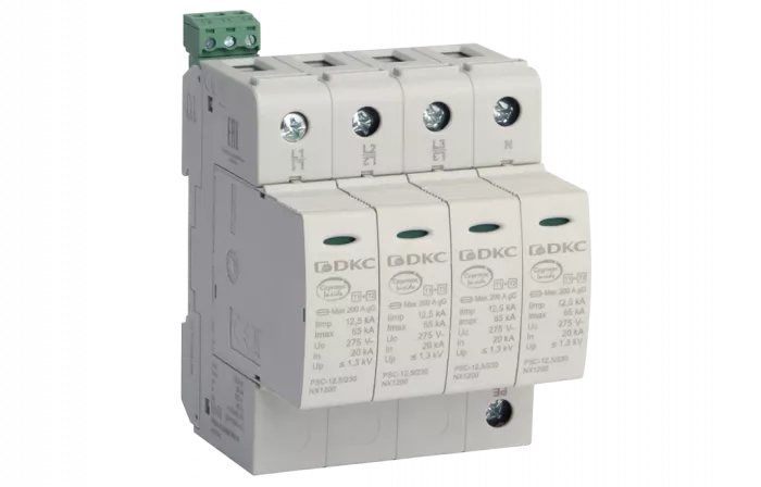 NX1242 УЗИП, класс I+II, 4-полюсный, L1-L2-L3-N