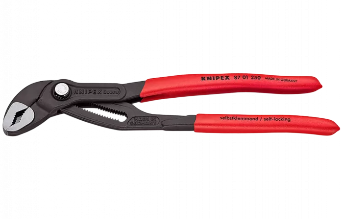 KN-8701250 COBRA® клещи переставные, зев 50 мм, длина 250 мм, фосфатированные, обливные ручки