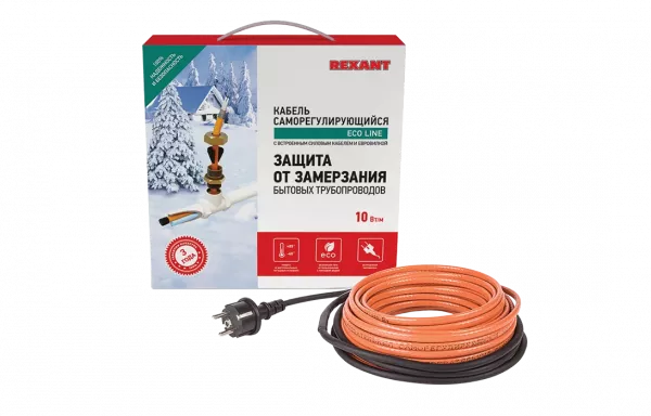 51-0605 Греющий саморегулирующийся кабель (комплект в трубу) 10HTM2-CT (10м/100Вт)  REXANT