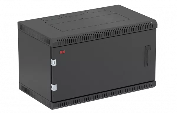 Шкаф телекоммуникационный настенный разборный черный 19”,6U(600x650), ШТ-НСр-6U-600-650-М-Ч дверь металл ССД