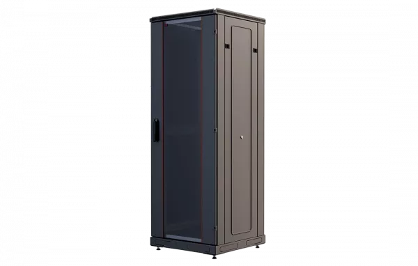 Шкаф телекоммуникационный напольный 19", 33U(600x800), ШТ-НП-М-33U-600-800-С-Ч, передняя дверь стекло, черный ССД