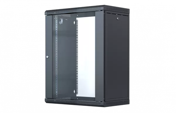 Шкаф телекоммуникационный настенный разборный со съемными боковыми стенками 19”,18U(600x650), ШТ-НСрМ-18U-600-650-С-Ч дверь стекло черный