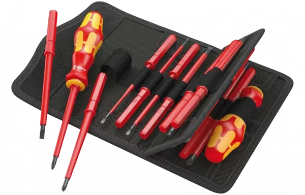 WE-059030	Kraftform Kompakt VDE 17 Universal 1 Набор насадок с 2 отвёртками-битодержателями, 17 пр.