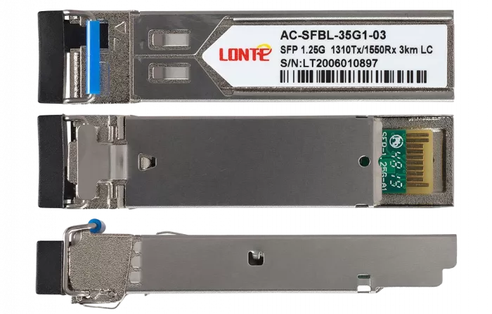 SFP WDM 1.25G Tx1310/Rx1550 3km LC DDM