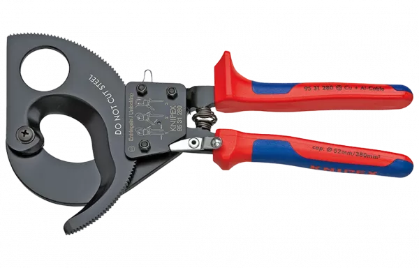 KN-9531280	Кабелерез с трещоткой, Ø 52 мм (380 мм², MCM 750), Al секторный кабель до 4 х 150 мм², длина 250 мм